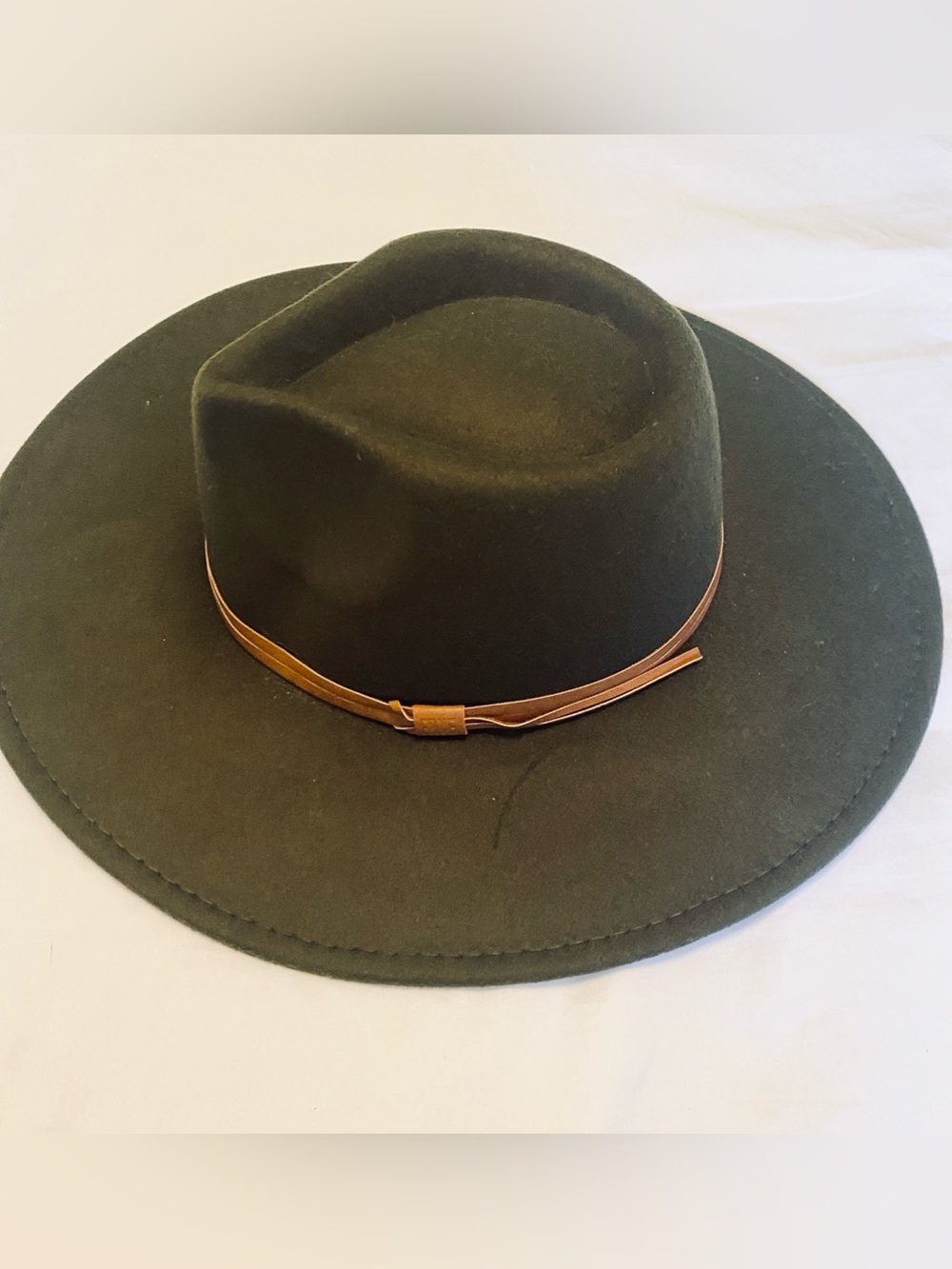 Frye Logan Travel Hat Felt Olive Dark Green EUC